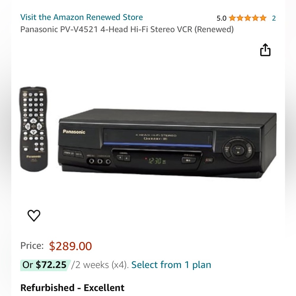 Panasonic VHC with remote and manual